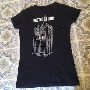 Doctor Who Fan Tee Shirt Tardis Dark Blue sz XS